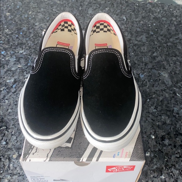 Vans Black and White Slip-On Shoes - Picture 1 of 4